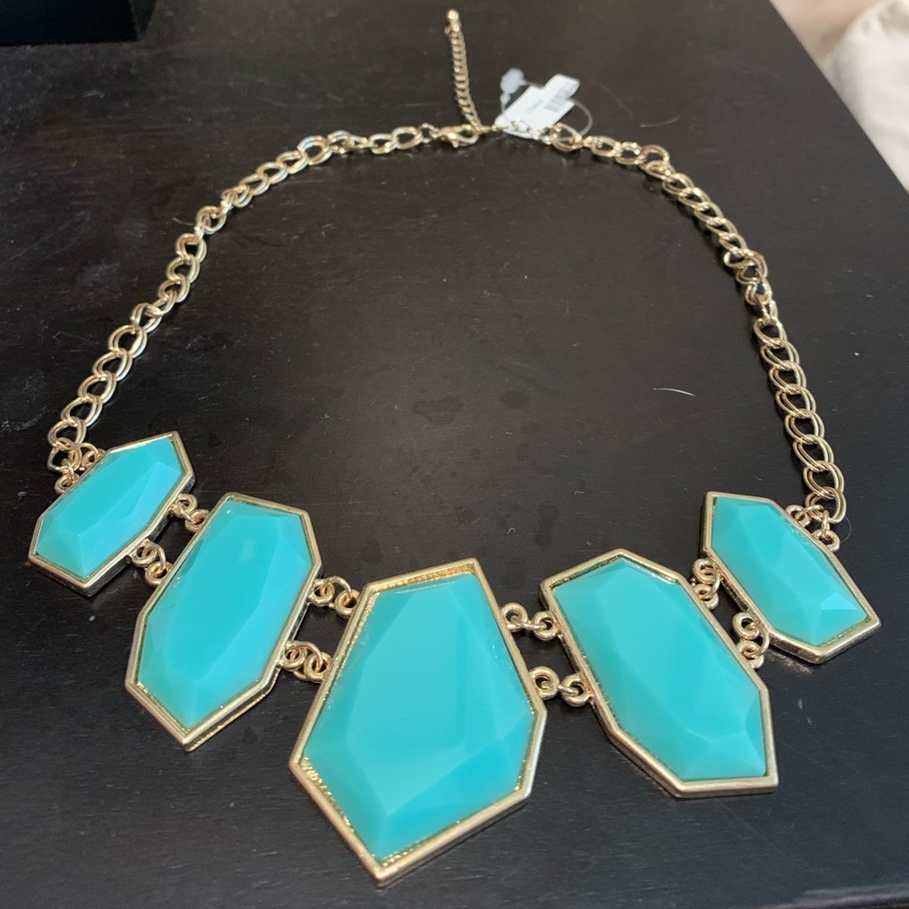 Blue and Gold Statement Necklace